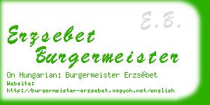 erzsebet burgermeister business card